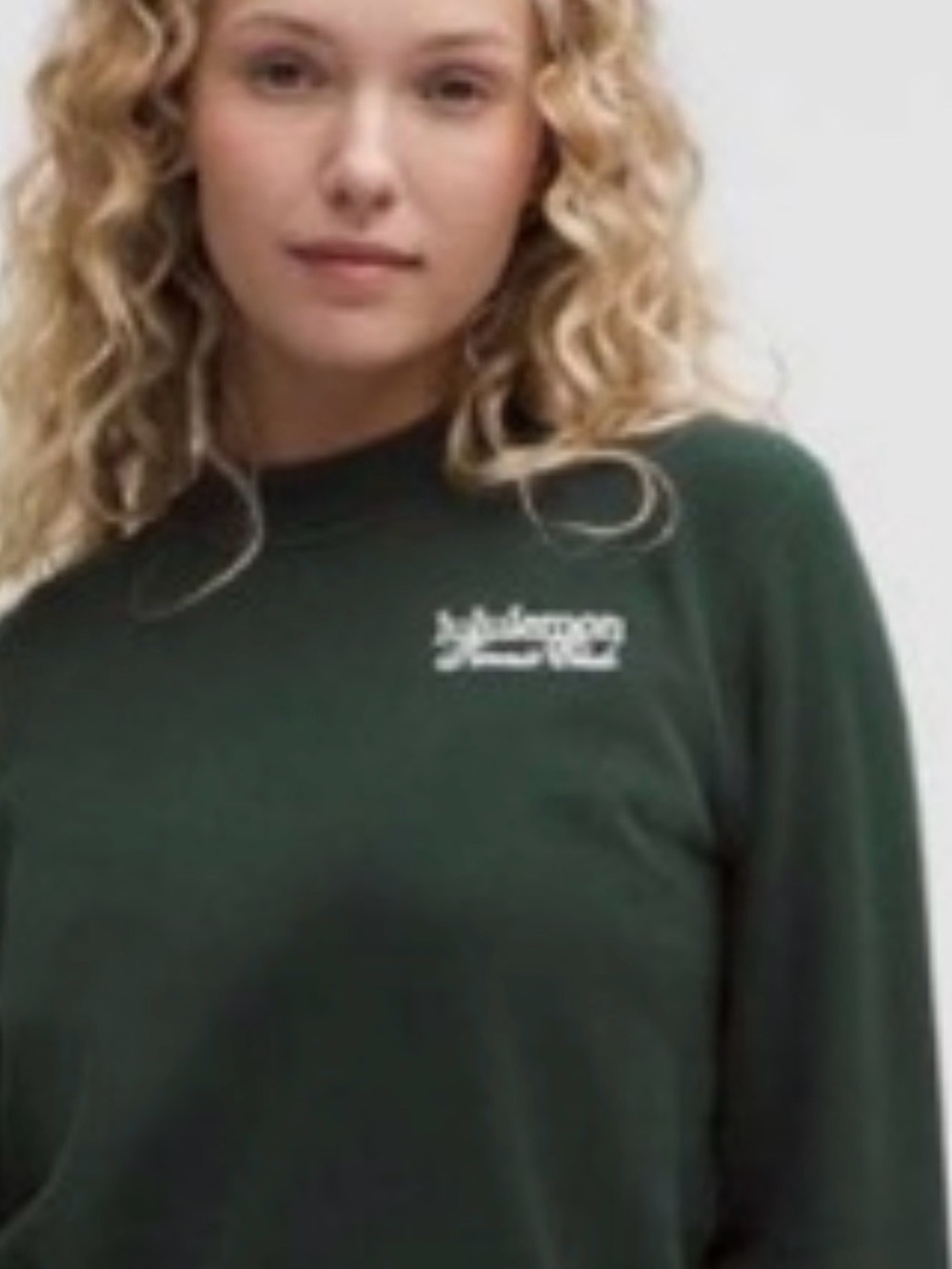 lululemon athletica dark green crewneck sweater